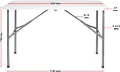 Toboli Klaptafel 120x60x74cm Campingtafel Wit; Bijzettafel, Inklapbare Tafel - Multistrobe 10 Toboli Klaptafel 120x60x74cm Campingtafel Wit; Bijzettafel, Inklapbare Tafel - Multistrobe -Buiten Kamperen 1200x721