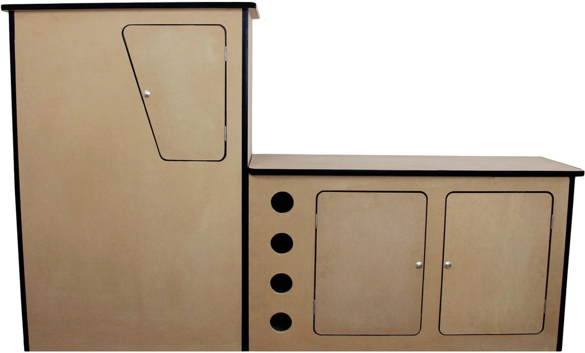 Camper Keuken MDF - Linkerkant EU - Inclusief Kledingstang + Wijnrek - Onbewerkt - Inbouw Kasten Inrichting Kampeerauto Caravan 4 Camper Keuken MDF - Linkerkant EU - Inclusief Kledingstang + Wijnrek - Onbewerkt - Inbouw Kasten Inrichting Kampeerauto Caravan - Afbeelding 2