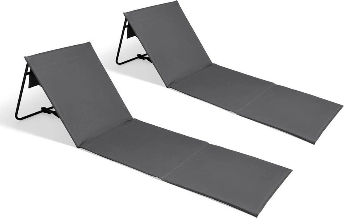 Intimo Strandmat - 2 Stuks - Grijs - 100x51x41cm 3 Intimo Strandmat - 2 Stuks - Grijs - 100x51x41cm