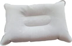 Reiskussen - Kampeer Kussen – Strand Kussen - Festival Kussen – Picknick Kussen - Vliegtuig Kussen – Hoofdkussentje - Kamperen – Op Reis – Opblaasbare Kussentje – Grijs