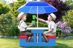 Merkloos Kinder Picknicktafel Met Parasol - Blauw 17 Merkloos Kinder Picknicktafel Met Parasol - Blauw -Buiten Kamperen 1200x800 6
