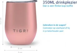 TIGR Cup - Drinkbeker - Thermosbeker - Koffie En Thee - 350ml - Rosé Goud -Buiten Kamperen 1200x833 3