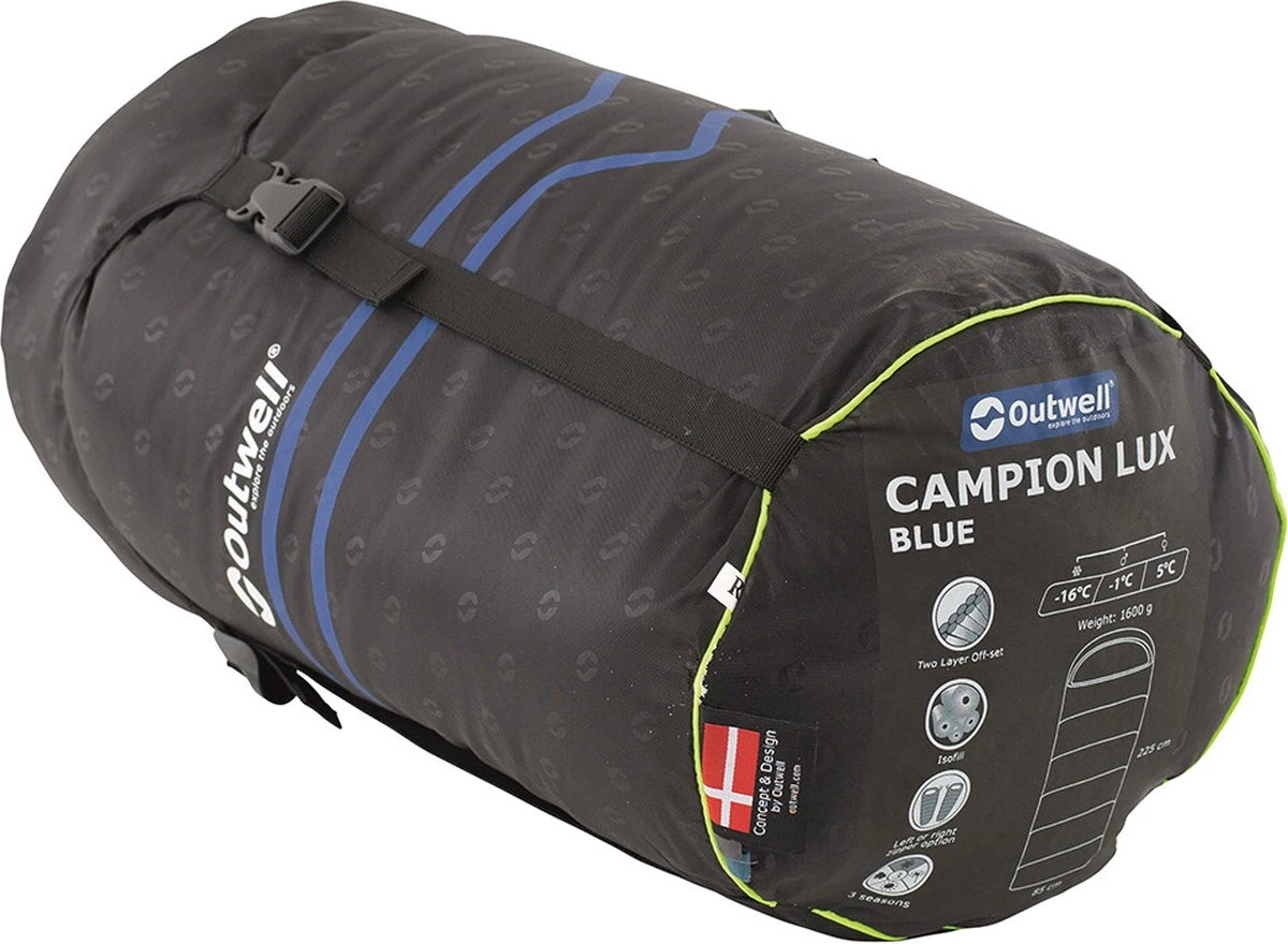 Outwell Slaapzak Campion Lux Blauw 4 Outwell Slaapzak Campion Lux Blauw - Afbeelding 2