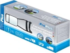 PROPLUS Pro Plus Caravanspiegel - Duo - 23 Cm - Universeel Voor Links En Rechts - Zwart -Buiten Kamperen 1200x914