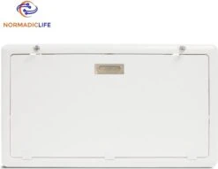 Merkloos NormadicLife® - Outdoor – Opklapbare Tafel - Eettafel – Tafel Voor Buitenkeuken - Caravan – Camper – Picknicktafel - Ingebouwd Ledlicht – Wit -Buiten Kamperen 1200x929