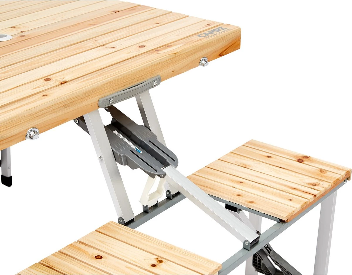 CAMPZ Fir Wood Picknicktafel, Bruin/grijs 9 CAMPZ Fir Wood Picknicktafel, Bruin/grijs - Afbeelding 7