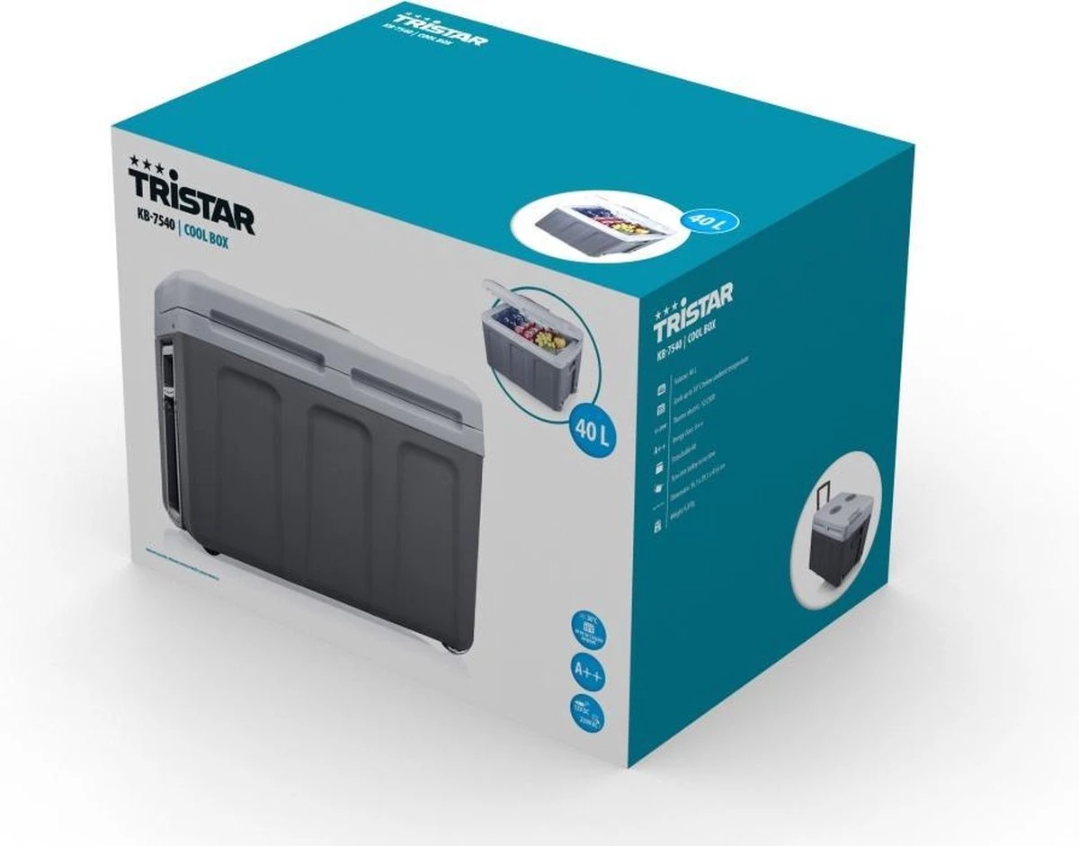 Tristar KB-7540 Koelbox 40 Liter - Koelbox Elektrisch - 12v Autolader En 230v Stopcontact - Koelt & Verwarmt - Grijs 13 Tristar KB-7540 Koelbox 40 Liter - Koelbox Elektrisch - 12v Autolader En 230v Stopcontact - Koelt & Verwarmt - Grijs - Afbeelding 11
