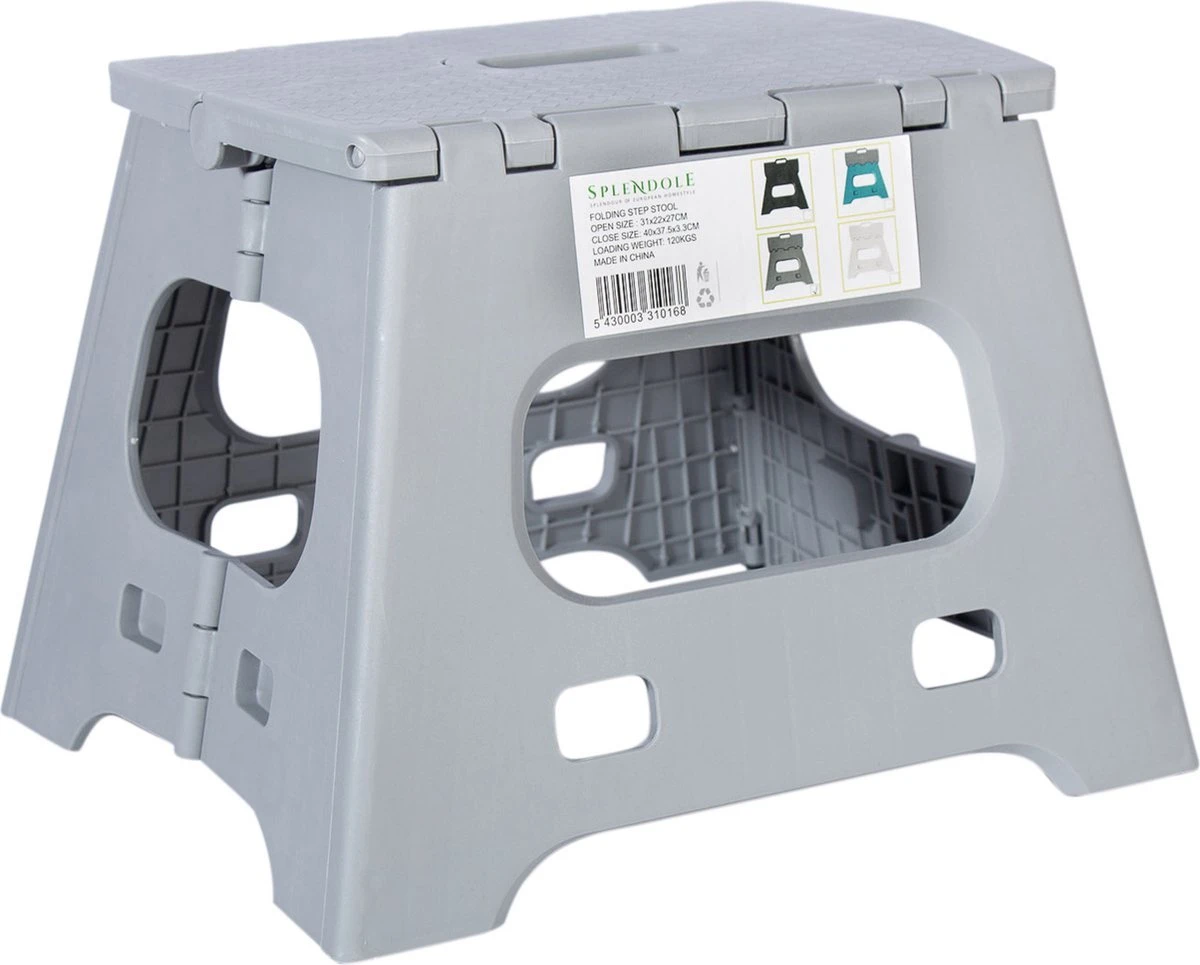 Splendole Opstapje Inklapbaar Caravanopstapje - Opvouwbaar - 120 Kg - 27 Cm Krukje Grijs 3 Splendole Opstapje Inklapbaar Caravanopstapje - Opvouwbaar - 120 Kg - 27 Cm Krukje Grijs