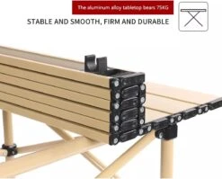 Buxibo - Lichtgewicht Vouwbare Campingtafel - Inklapbaar - Vis/Tuin/Picknick Tafel - Kamperen - Met Opberghoes - Aluminium - Grijs -Buiten Kamperen 1200x967