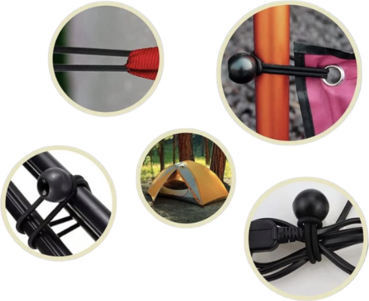 PD® - Spanelastiek - Zwart - Elastiek Koord - Spanrubbers - Elastiek Met Bal - Tentspanner - Tentelastiek - Tentspanners Met Bal - Elastiek Trampoline 6 PD® - Spanelastiek - Zwart - Elastiek Koord - Spanrubbers - Elastiek Met Bal - Tentspanner - Tentelastiek - Tentspanners Met Bal - Elastiek Trampoline - Afbeelding 4