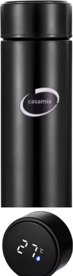 Merkloos Waterfles -Met Logo Casamix- Slimme Waterfles, Thermoskan (0,5L) Met LED Functie - Temperatuur Aflezen -Zwart - Thermosbeker - Isoleerfles - Thermoskan - Bidon Drinkfles - Koffiebeker - Drinkflessen - RVS - Smart Thermos -Buiten Kamperen 320x1200 6