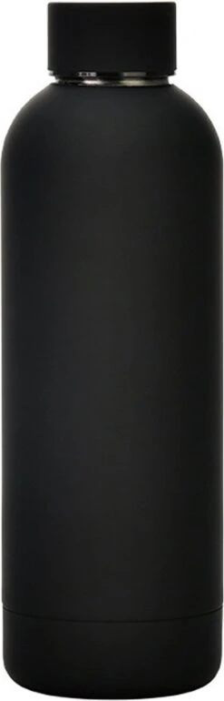 Merkloos Thermosfles - 500 Ml - Zwart - Dubbelwandig - RVS - Warm - Koud - Koffie - Water - Thee - Duurzaam