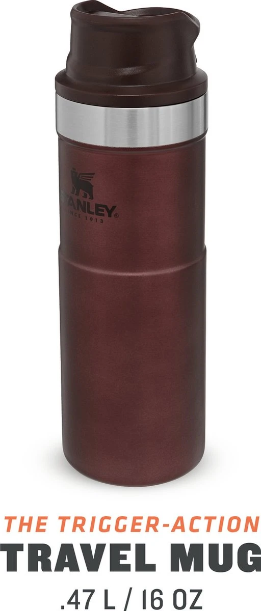 Stanley Trigger-Action Travel Mug 0.47L - Thermosfles - Wine 4 Stanley Trigger-Action Travel Mug 0.47L - Thermosfles - Wine - Afbeelding 2