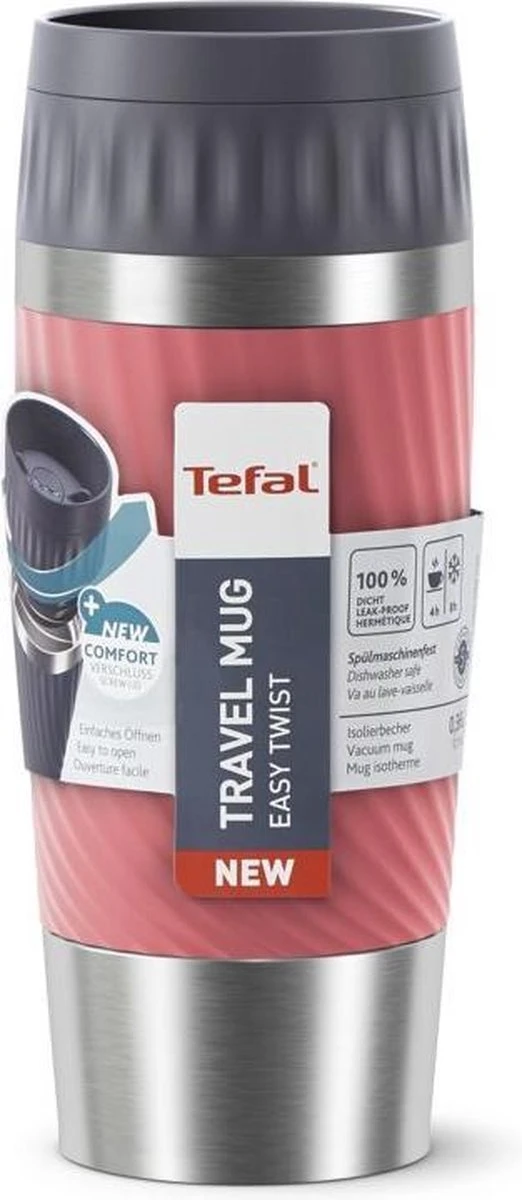Tefal Travel Mug Easy Twist Thermobeker - Koraalrood - 0,36 Liter 16 Tefal Travel Mug Easy Twist Thermobeker - Koraalrood - 0,36 Liter - Afbeelding 14