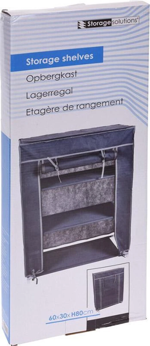 Merkloos GARDEROBE KAST - 3 SCHAPPEN - 60X30X80 CM 7 Merkloos GARDEROBE KAST - 3 SCHAPPEN - 60X30X80 CM - Afbeelding 5