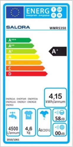 Salora WMR5350 - Wasmachine - Compact - Recreatie - Studenten -Buiten Kamperen 602x1200 2