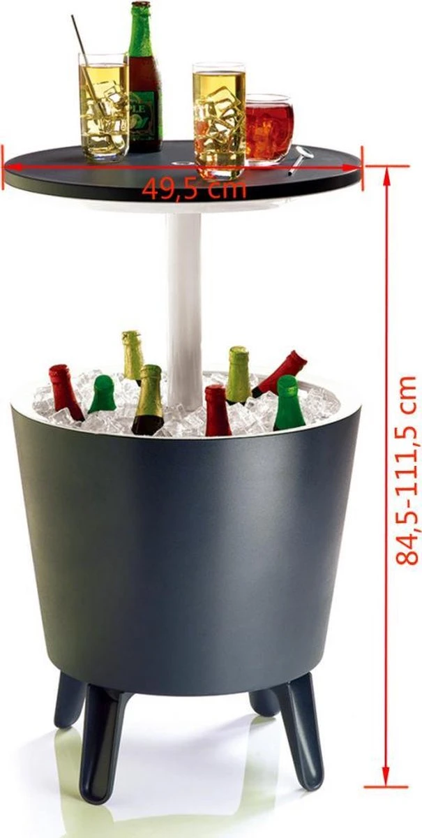 Keter Coolbar Partytafel – 49,5x49,5x57cm - Antraciet 7 Keter Coolbar Partytafel – 49,5x49,5x57cm - Antraciet - Afbeelding 5