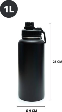 Thermosfles - Onyx Black - 1 Liter - Extra Dop Met Rietje & Drinktuit - Thermosflessen - Isoleerfles - BPA Vrij - Lekvrij - Thermoskan - Isoleerbeker - Thermosbeker 17 Thermosfles - Onyx Black - 1 Liter - Extra Dop Met Rietje & Drinktuit - Thermosflessen - Isoleerfles - BPA Vrij - Lekvrij - Thermoskan - Isoleerbeker - Thermosbeker -Buiten Kamperen 666x1200