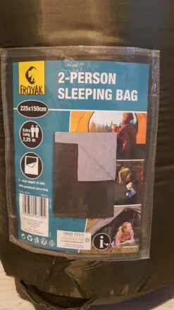 Froyak - 2-persoons Slaapzak XXL Groen 225 X 150 Cm - 2 Persoons Slaapzak Envelop Model Extra Large -Buiten Kamperen 674x1200 5