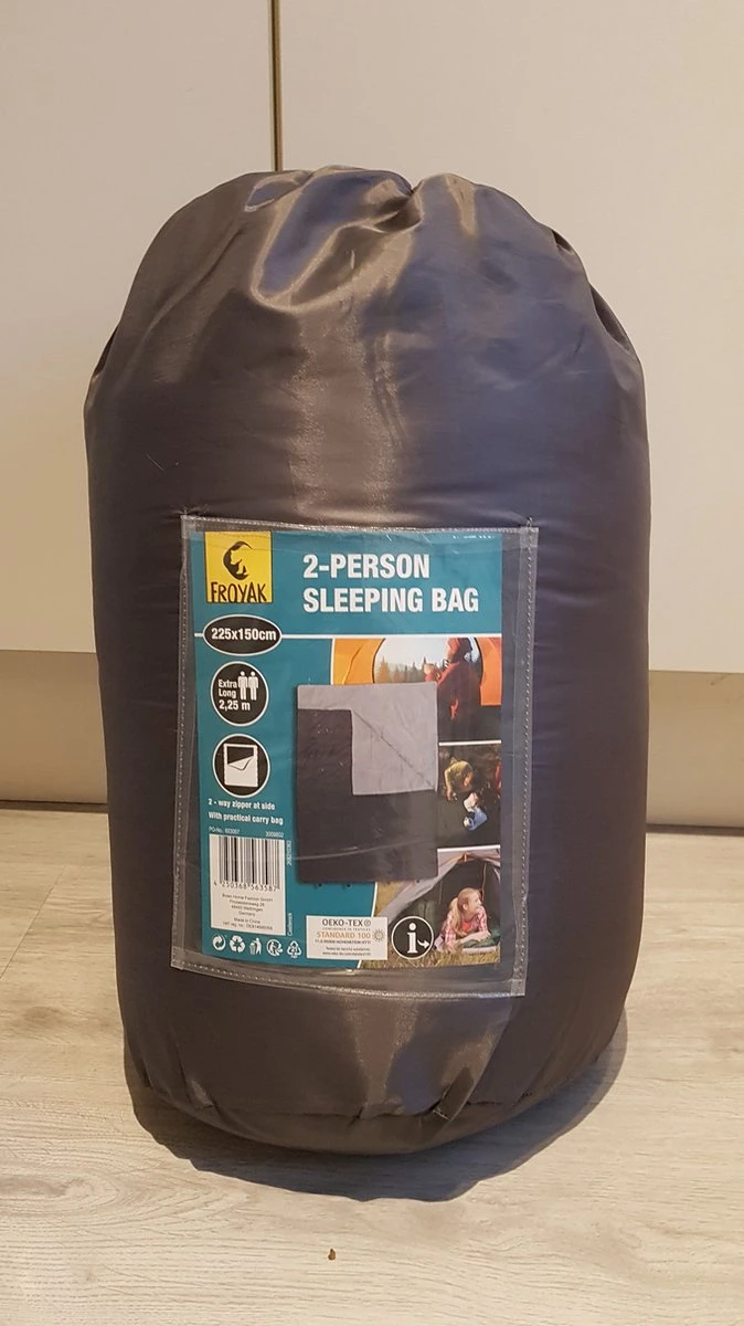 Froyak - 2-persoons Slaapzak XXL Grijs 225 X 150 Cm - Tweepersoonsslaapzak - Tweepersoons - Slaapzak 4 Froyak - 2-persoons Slaapzak XXL Grijs 225 X 150 Cm - Tweepersoonsslaapzak - Tweepersoons - Slaapzak - Afbeelding 2