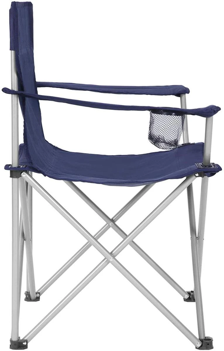 Set Van 2 Opvouwbare Campingstoelen, Klapstoelen Voor Buiten, Comfortabel, Met Armleuningen En Bekerhouders, Stabiel Frame, Draagvermogen 120 Kg - Blauw 10 Set Van 2 Opvouwbare Campingstoelen, Klapstoelen Voor Buiten, Comfortabel, Met Armleuningen En Bekerhouders, Stabiel Frame, Draagvermogen 120 Kg - Blauw - Afbeelding 8