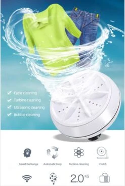Mini Wasmachine Deluxe - Camping Accessoires - 2KG Wascapaciteit - Inclusief Afstandsbediening -Buiten Kamperen 811x1200
