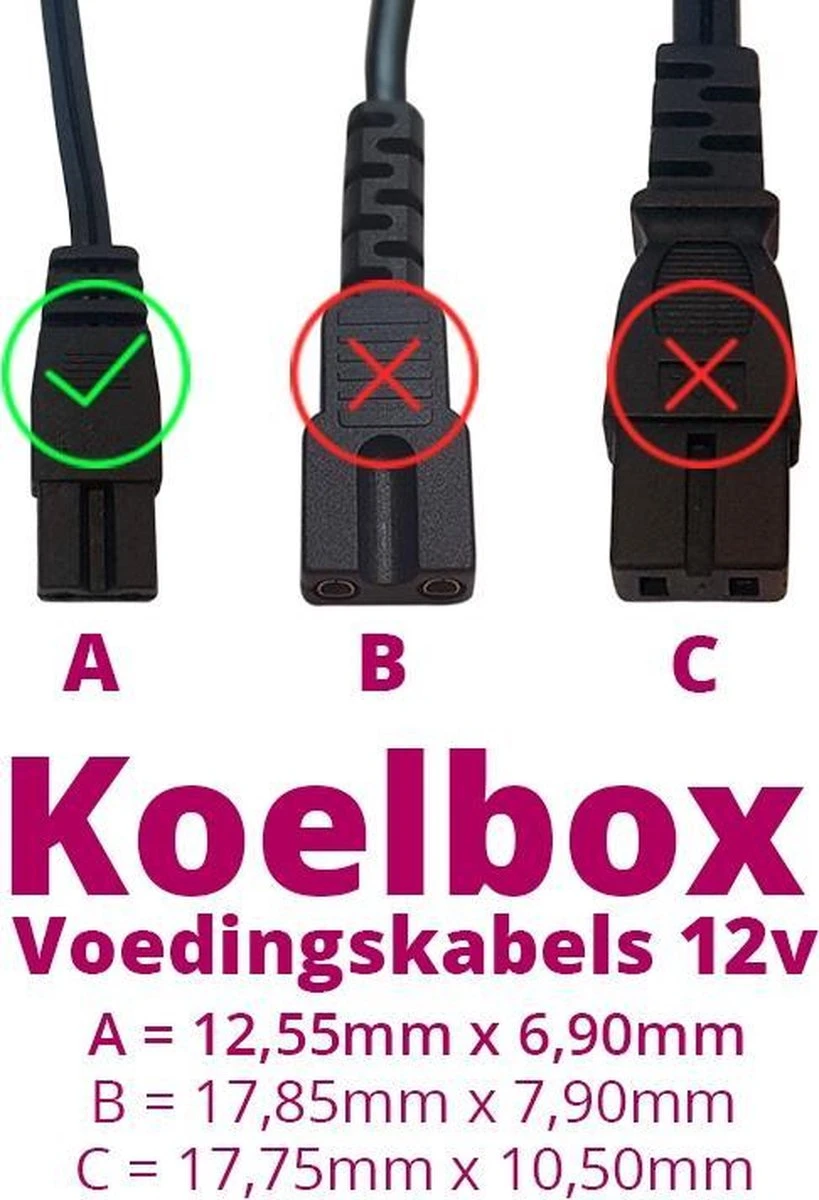 Merkloos Koelboxkabel 12V Voedingskabel Koelbox - 2 Meter 5 Merkloos Koelboxkabel 12V Voedingskabel Koelbox - 2 Meter - Afbeelding 3