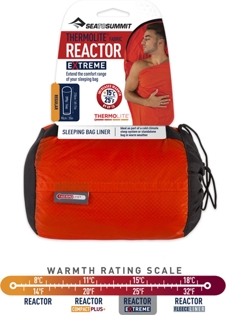 Sea To Summit - Reactor Extreme Thermolite® Mummy Liner - Lakenzak - Extra Verwarmend - Rood 14 Sea To Summit - Reactor Extreme Thermolite® Mummy Liner - Lakenzak - Extra Verwarmend - Rood - Afbeelding 12