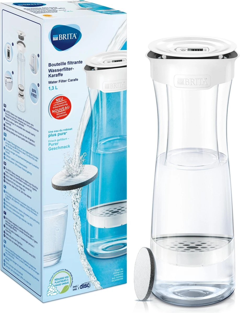 BRITA - Fill&Serve Waterfilterkaraf - 1,3L - Wit Grafiet - Inclusief 1 MicroDisc Waterfilter 14 BRITA - Fill&Serve Waterfilterkaraf - 1,3L - Wit Grafiet - Inclusief 1 MicroDisc Waterfilter - Afbeelding 12