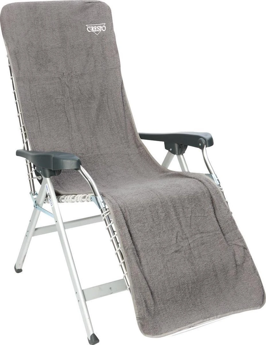 Crespo Badstof Stoelhoes L - Relaxstoelen - 180x58 Cm - Grijs 3 Crespo Badstof Stoelhoes L - Relaxstoelen - 180x58 Cm - Grijs