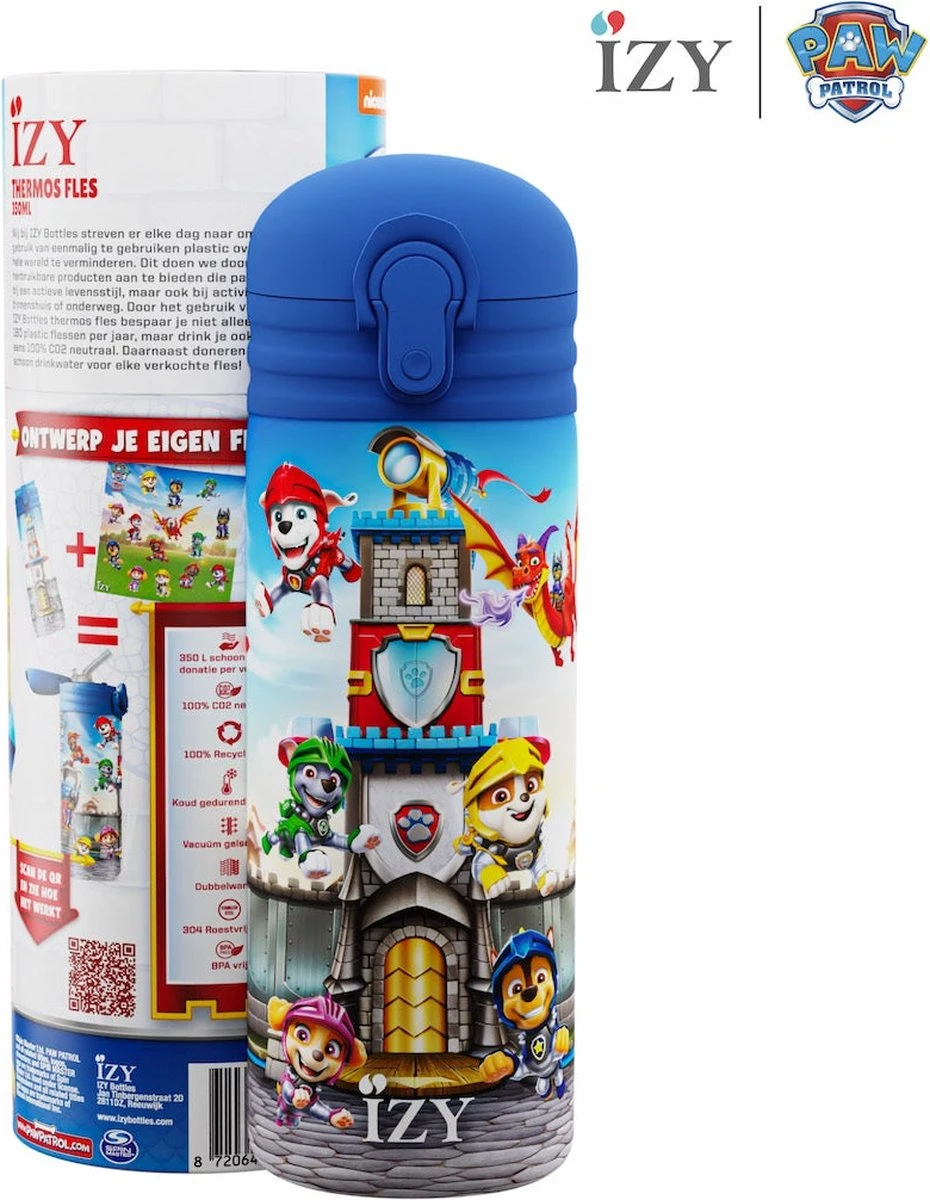 IZY Bottles X Paw Patrol - Rescue Knights | 350 ML | Kinderen | Thermosfles | Drinkfles | Waterfles | Schoolfles | Isoleerfles | Beker | Drinkbeker | Koud | Warm | Fles | Kinder | Back To School | 350ml 5 IZY Bottles X Paw Patrol - Rescue Knights | 350 ML | Kinderen | Thermosfles | Drinkfles | Waterfles | Schoolfles | Isoleerfles | Beker | Drinkbeker | Koud | Warm | Fles | Kinder | Back To School | 350ml - Afbeelding 3