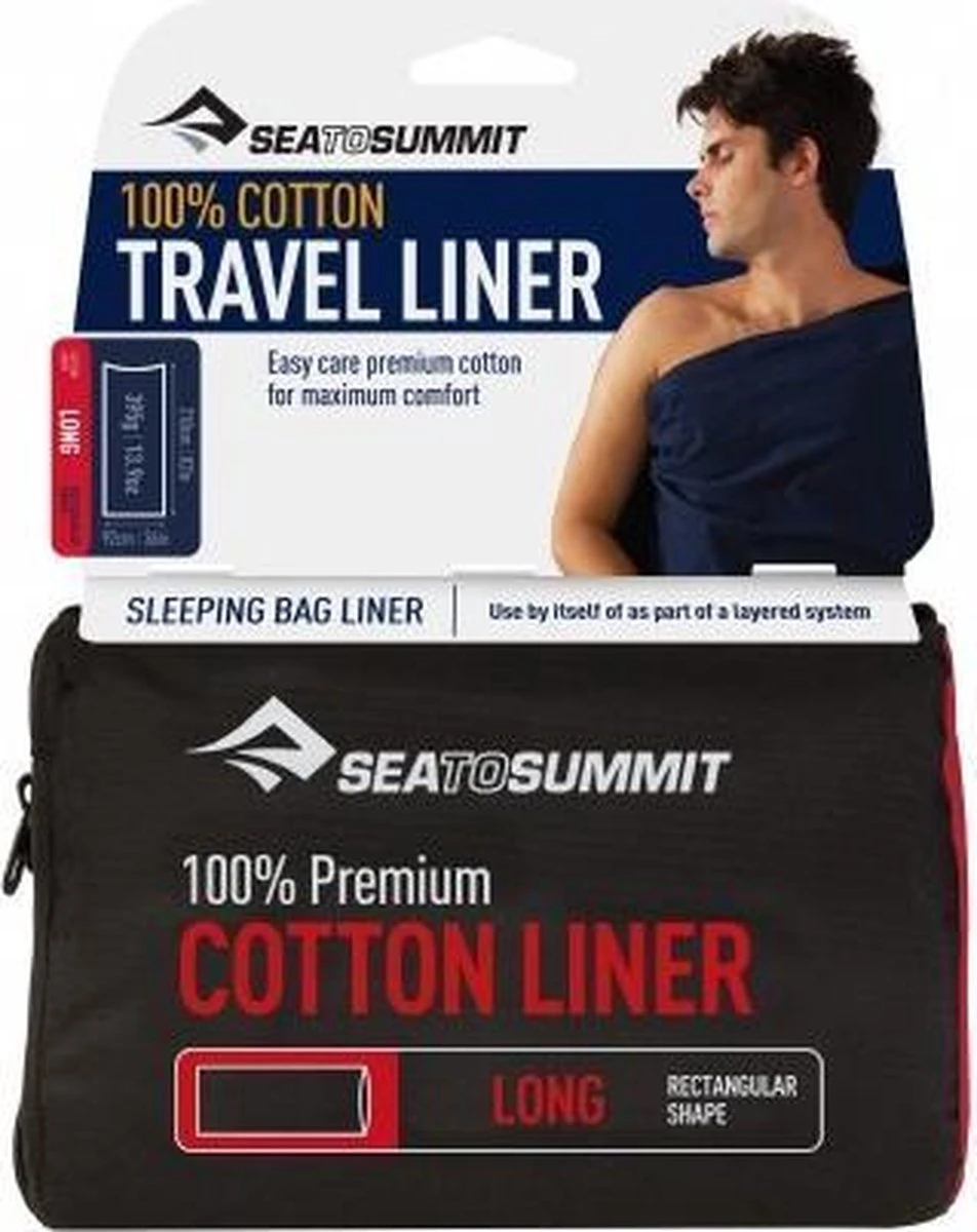 Sea To Summit - Premium Cotton Liner - Lakenzak - Katoen - Oceaan Blauw - Recht Model Lang 6 Sea To Summit - Premium Cotton Liner - Lakenzak - Katoen - Oceaan Blauw - Recht Model Lang - Afbeelding 4