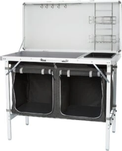 Campart Campingkeuken KI-0757 – Complete Keuken En Campingkast – Opvouwbaar En Inclusief Draagtas - Grijs -Buiten Kamperen 969x1200 1