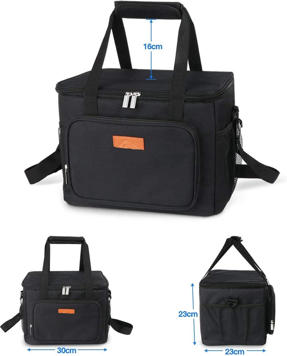 Lunchtas - Koeltas Voor Dames En Heren - Cool Bag - 4 Laags Geïsoleerde Koeltas - Kleine Cooler - Lunch Box - Lunchtas 15 Liter- Zwart 7 Lunchtas - Koeltas Voor Dames En Heren - Cool Bag - 4 Laags Geïsoleerde Koeltas - Kleine Cooler - Lunch Box - Lunchtas 15 Liter- Zwart - Afbeelding 5