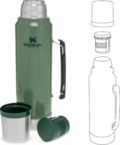 Stanley The Legendary Classic Bottle 1,00L - Thermosfles - Hammertone Green -Buiten Kamperen 996x1200